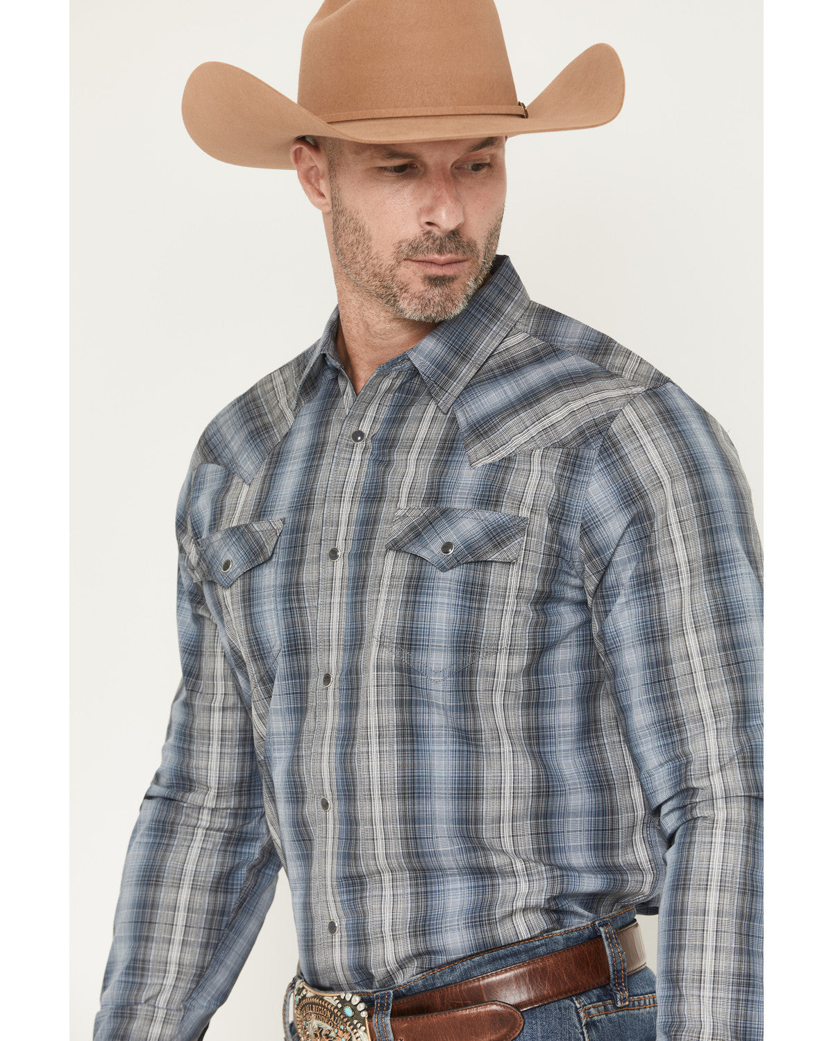 Men's Wild Creek Plaid Print Long Sleeve Snap Western Shirt | Cody James Clothing