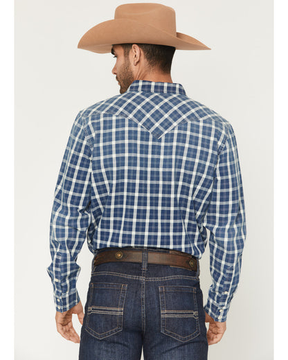Men's Conaway Denim Plaid Print Long Sleeve Snap Western Sh | Cody James Clothing