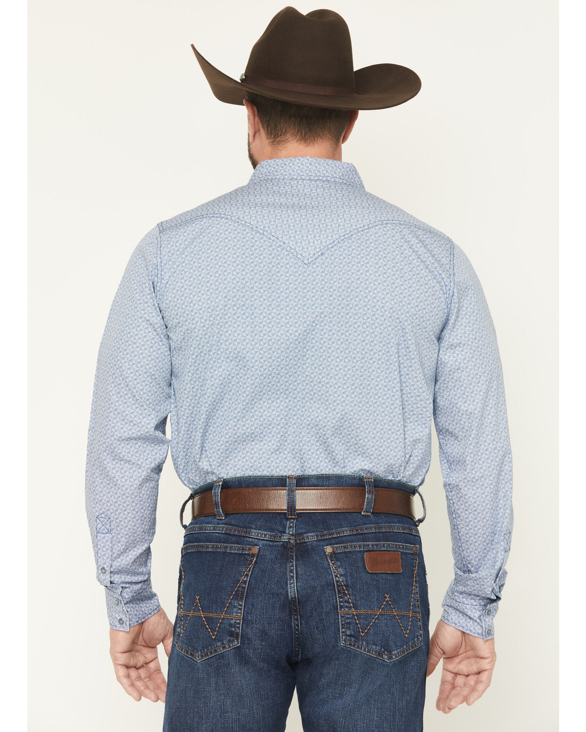 Men's Coastal Cowboy Micro Geo Print Long Sleeve Snap Weste | Cody James Clothing|Boys