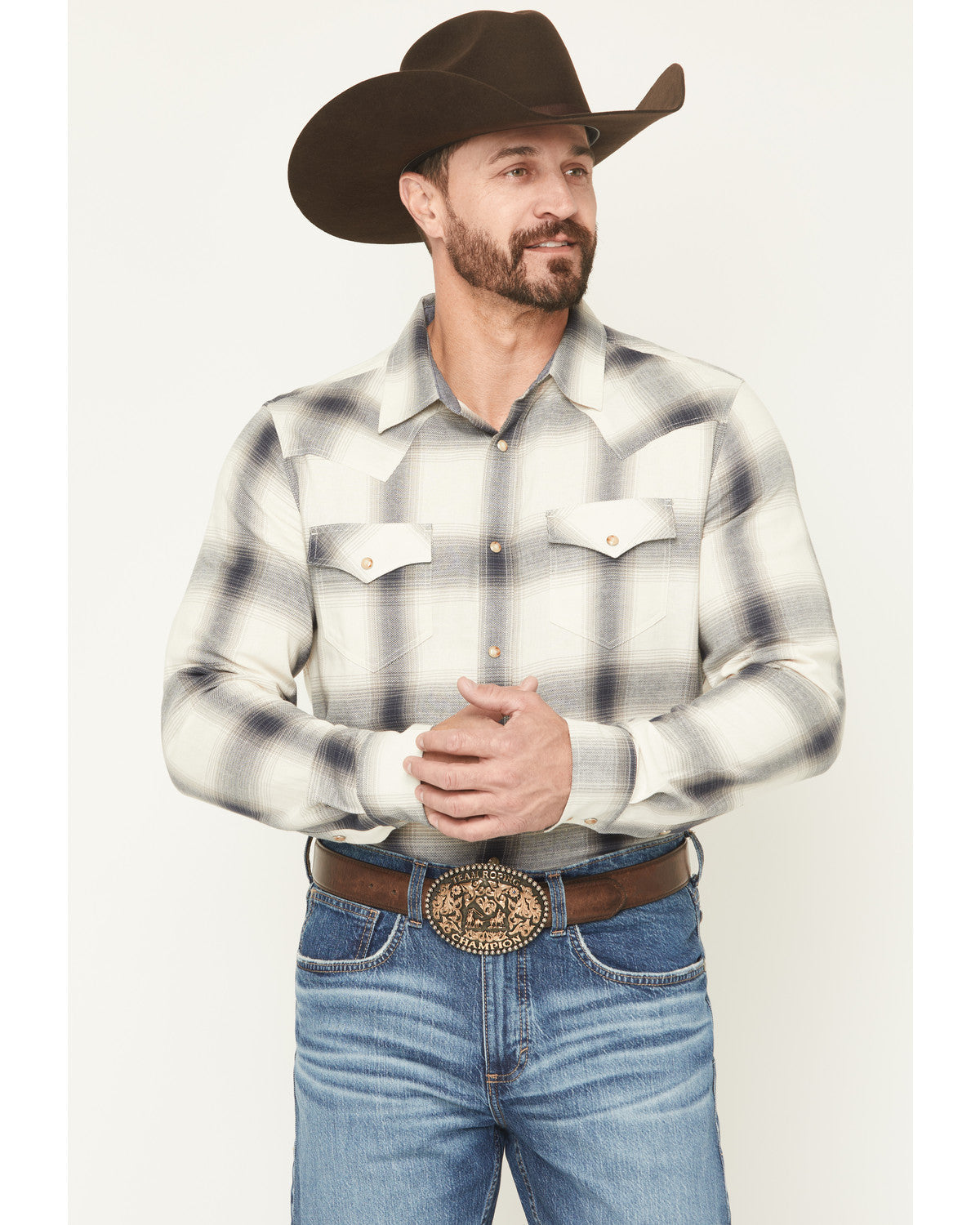 Men's Ruddiman Plaid Print Long Sleeve Snap Western Shirt | Cody James Clothing