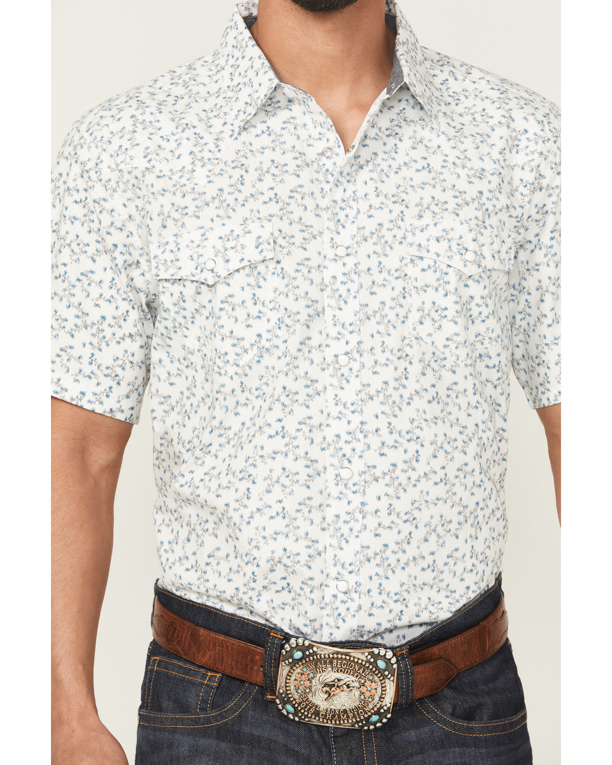 Rodeo Drive Floral Print Short Sleeve Snap Western Shirt | Cody James Clothing