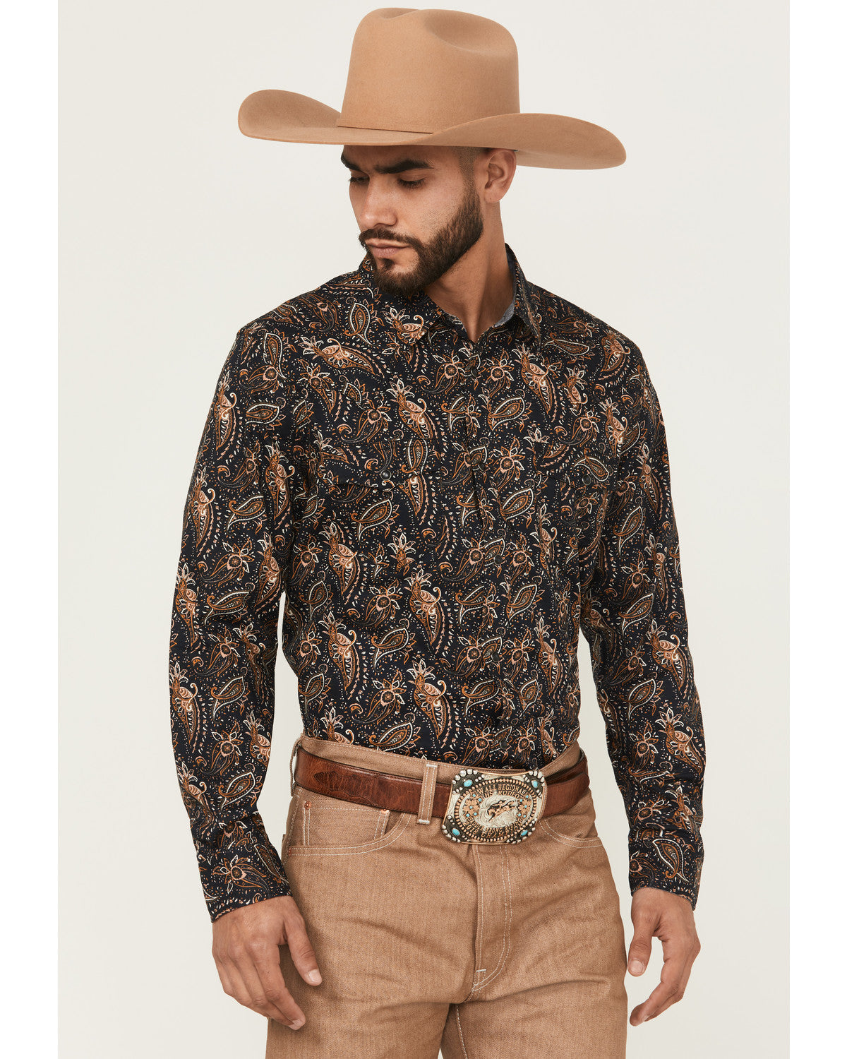 Men's Desert Dapper Paisley Print Long Sleeve Snap Western | Cody James Clothing