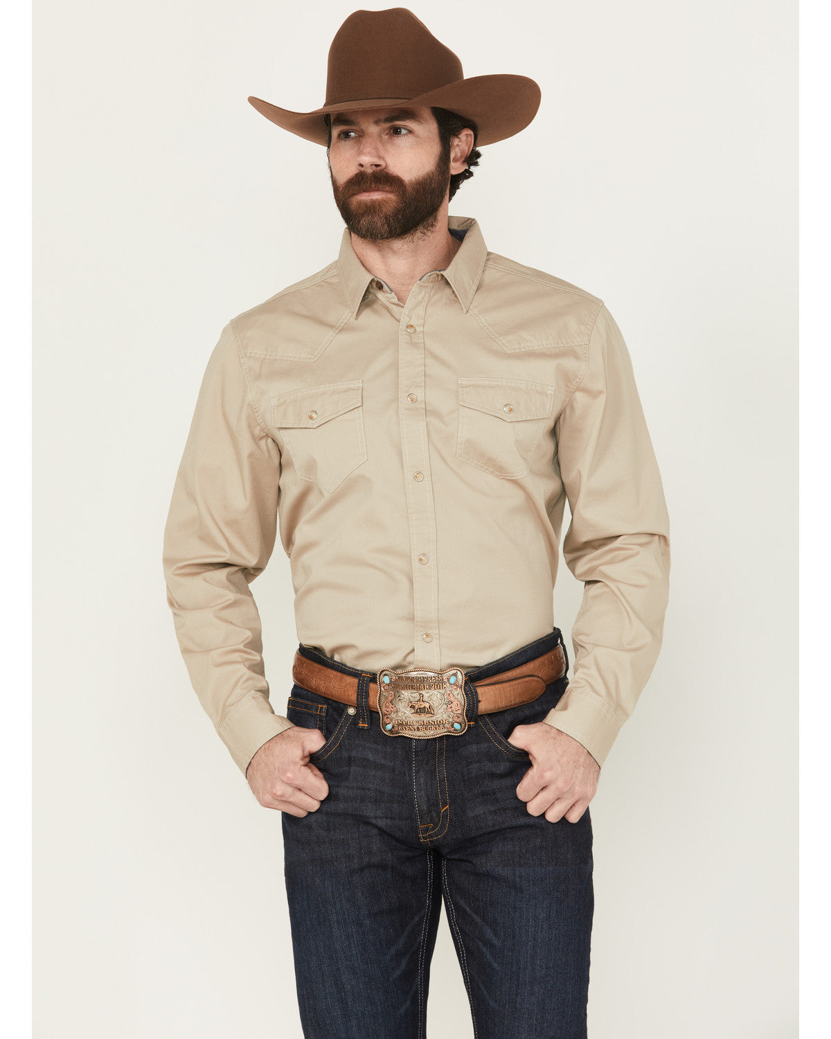 Men's Threadstone Solid Long Sleeve Snap Western Shirt - Ta | Cody James Clothing