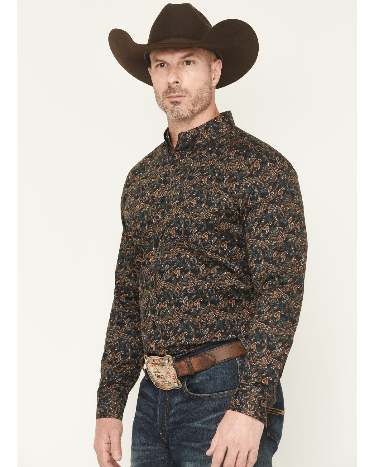 Men's Cumberland Paisley Print Long Sleeve Button-Down Stre | Cody James Clothing