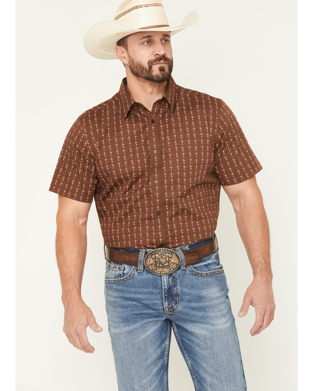 Men's Westward Floral Striped Short Sleeve Button-Down Stre | Cody James Clothing