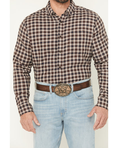Men's Rodeo Ridge Plaid Print Long Sleeve Button-Down Stret | Cody James Clothing