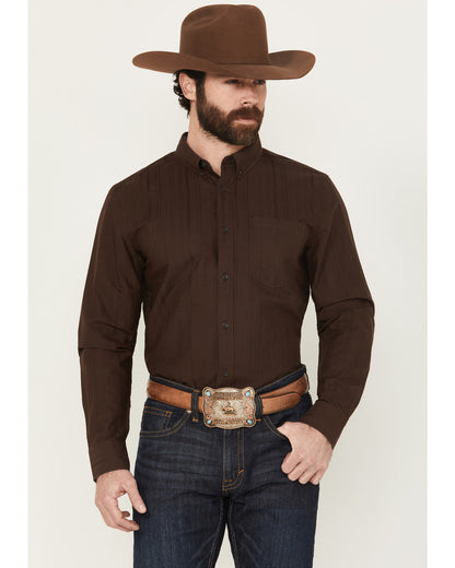 Men's Old West Tonal Striped Print Long Sleeve Button-Down | Cody James Clothing