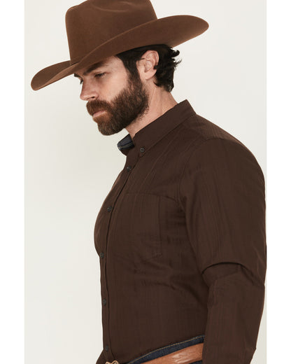 Men's Old West Tonal Striped Print Long Sleeve Button-Down | Cody James Clothing