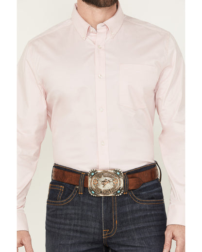 Men's Performance Twill Solid Long Sleeve Button-Down Stret | Cody James Clothing