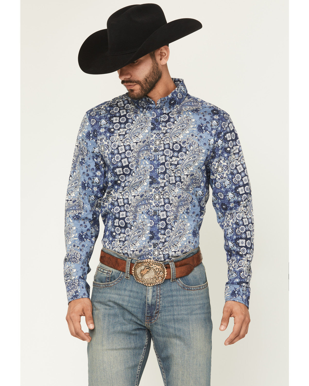 Men's Ride 'Em Cowboy Paisley Print Long Sleeve Button-Down | Cody James Clothing|Sale