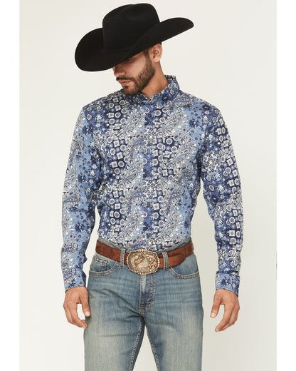 Men's Ride 'Em Cowboy Paisley Print Long Sleeve Button-Down | Cody James Clothing|Sale