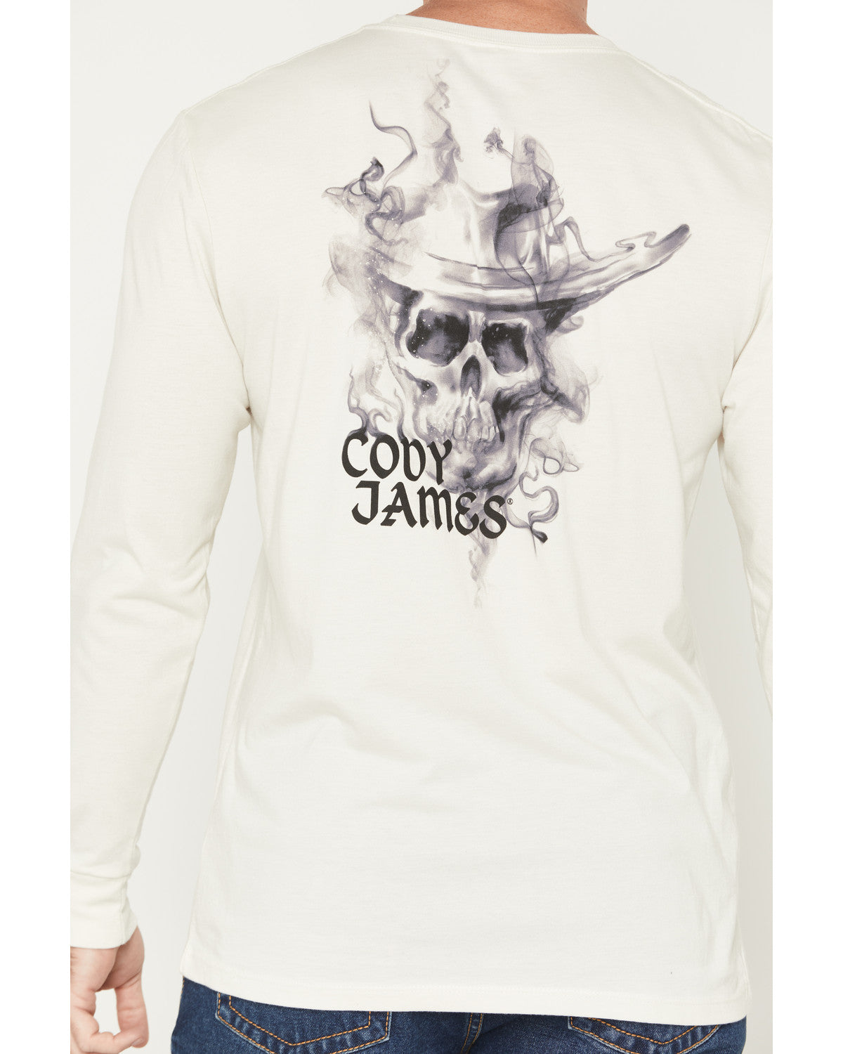 Men's Smoke Skeleton Long Sleeve Graphic T-Shirt | Cody James Clothing