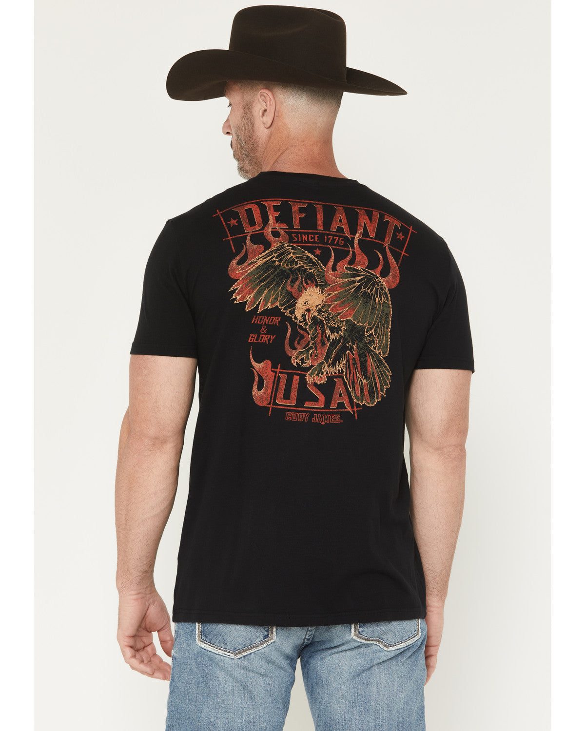Men's Honor and Glory Eagle Embroidered Short Sleeve Graphi | Cody James Clothing