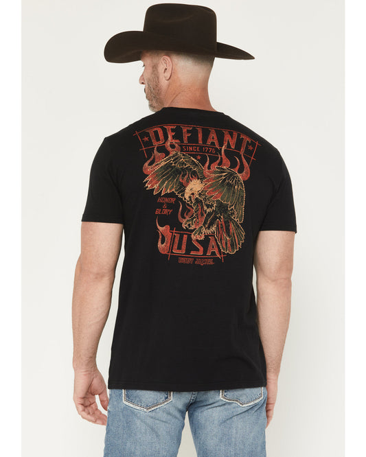 Men's Honor and Glory Eagle Embroidered Short Sleeve Graphi | Cody James Clothing
