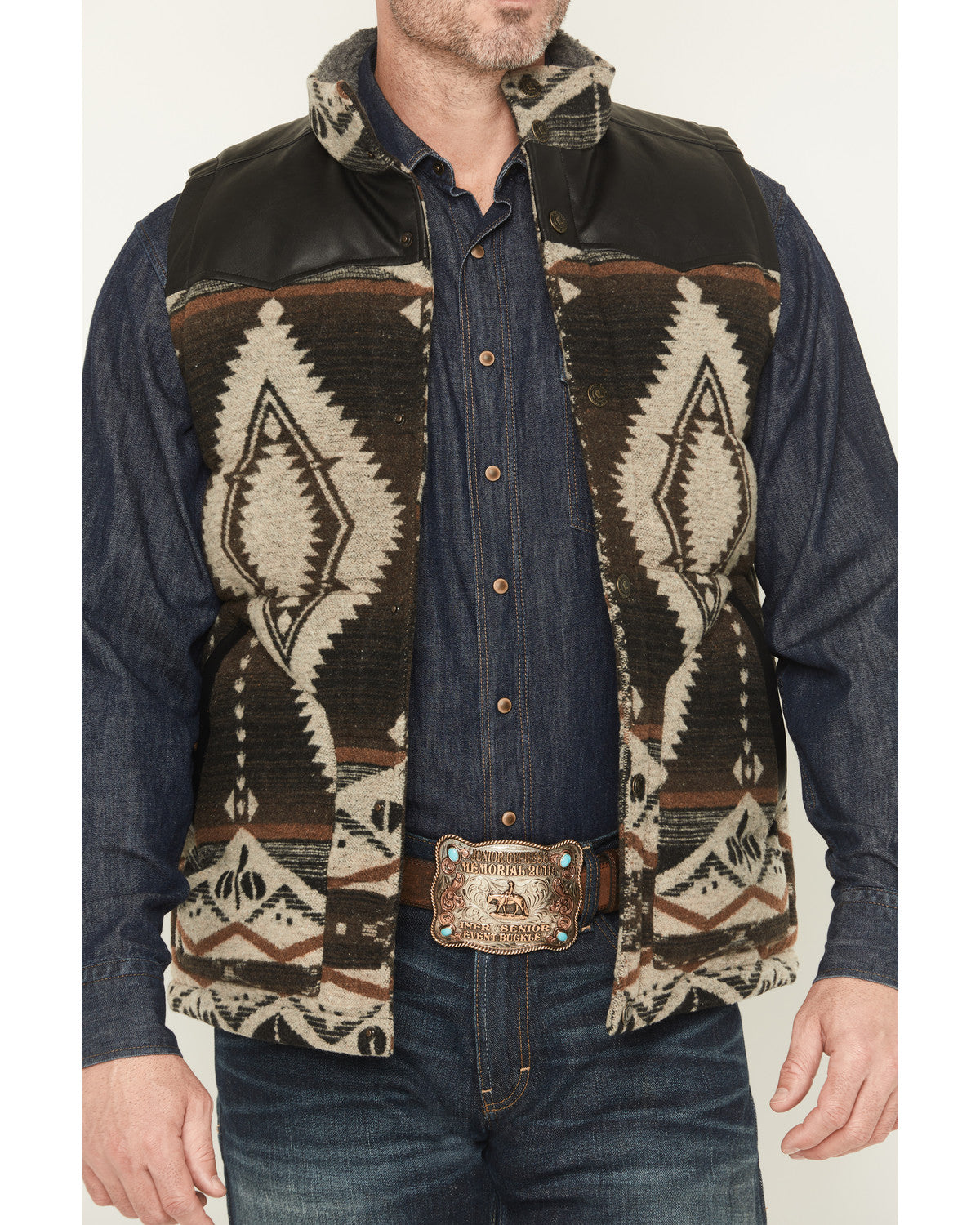 Men's Southwestern Print Flannel Insulated Vest | Cody James Clothing|Boys|Sale
