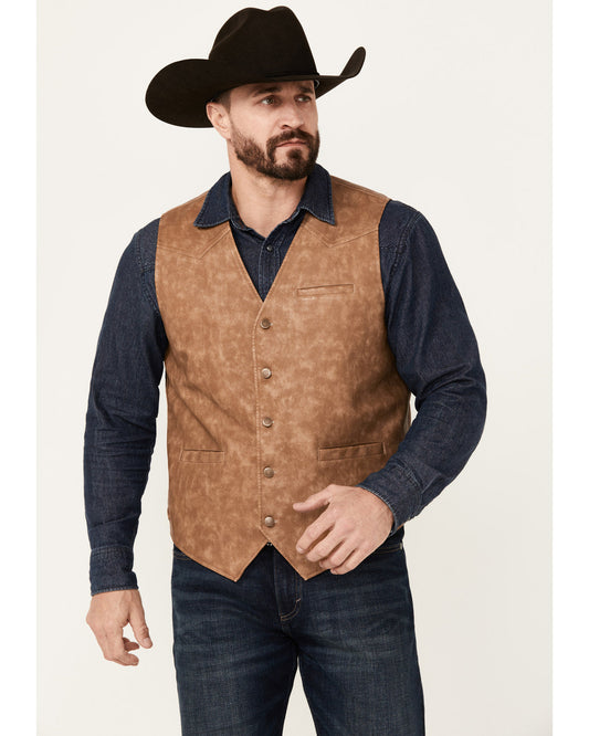 Men's Hoof Print Faux Leather Vest | Cody James Clothing