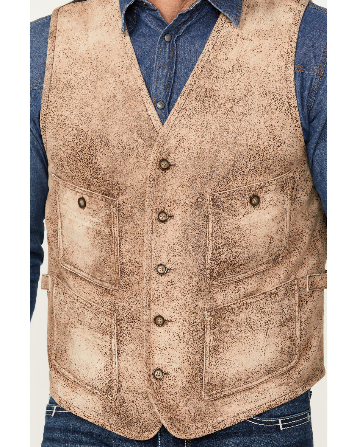 Men's White Buffalo Suede Vest | Cody James Clothing|Sale