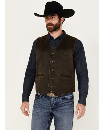 Men's Pancho Villa Oilskin Button-Front Western Vest | Cody James Clothing