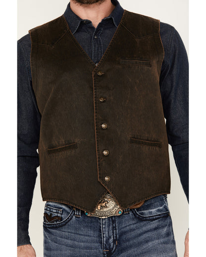 Men's Pancho Villa Oilskin Button-Front Western Vest | Cody James Clothing