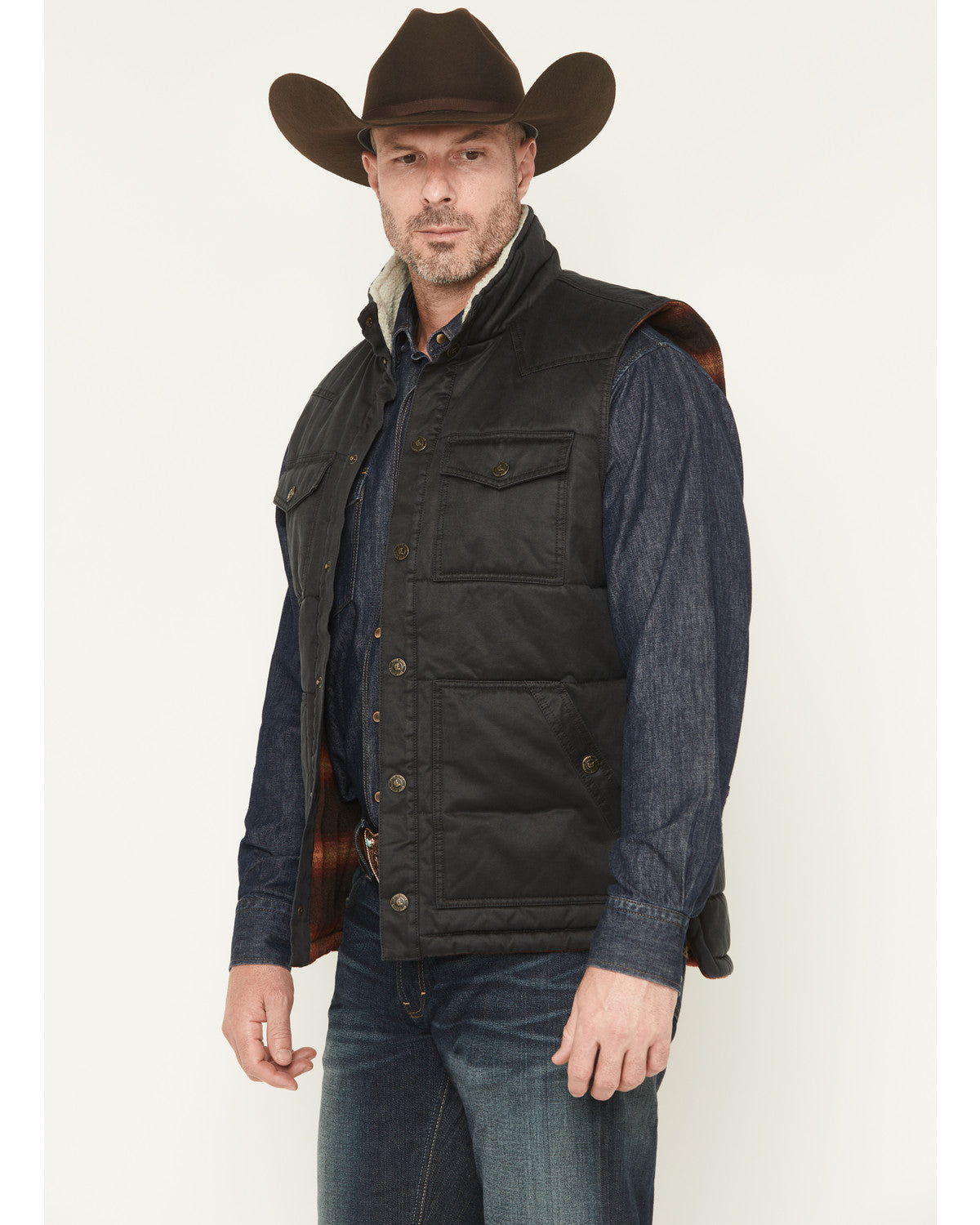Men's Oil Slick Snap Lined Vest - Tall | Cody James Clothing