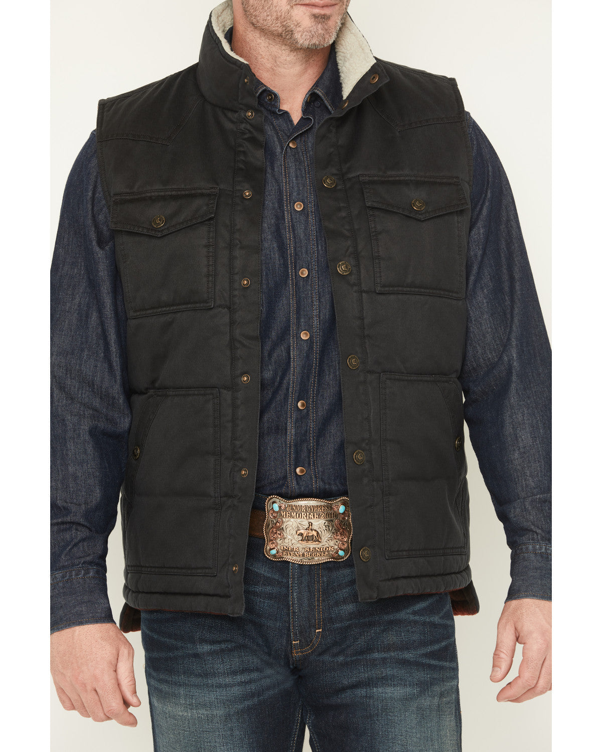 Men's Oil Slick Snap Lined Vest - Big | Cody James Clothing