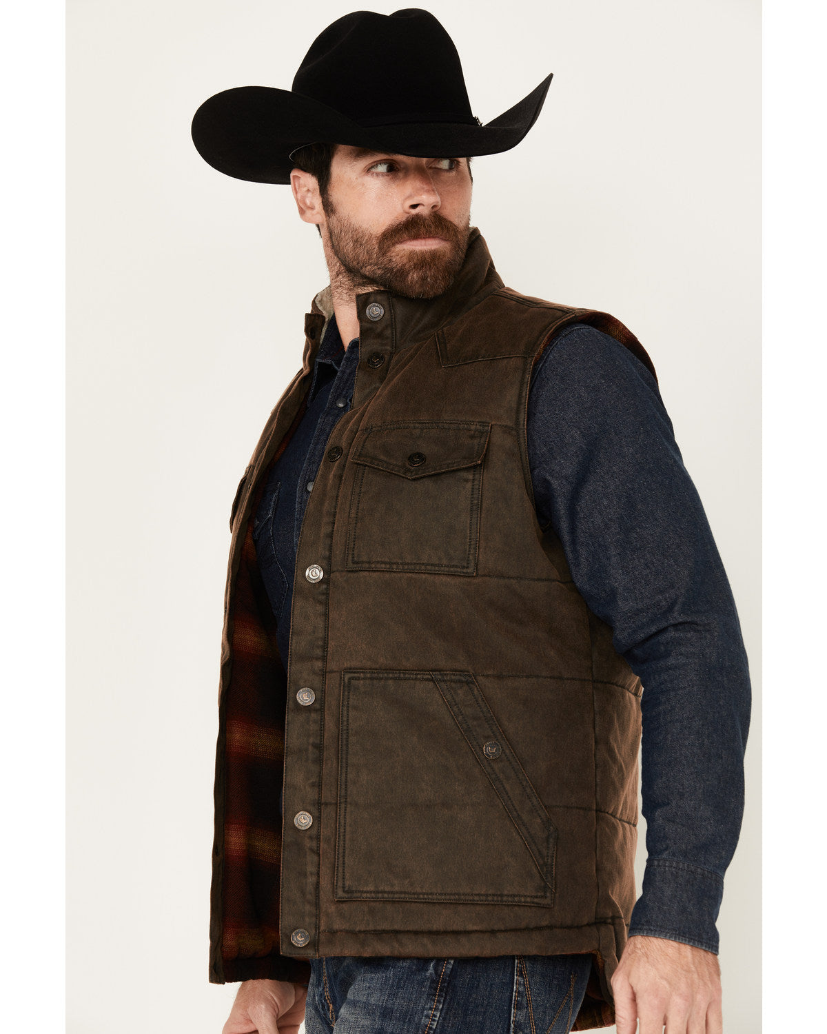 Men's Oil Slick Snap Vest - Big | Cody James Clothing