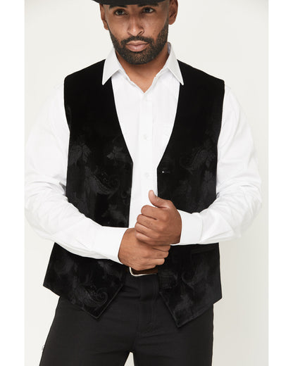 Men's Velvet Paisley Print Western Dress Vest | Cody James Clothing|Sale