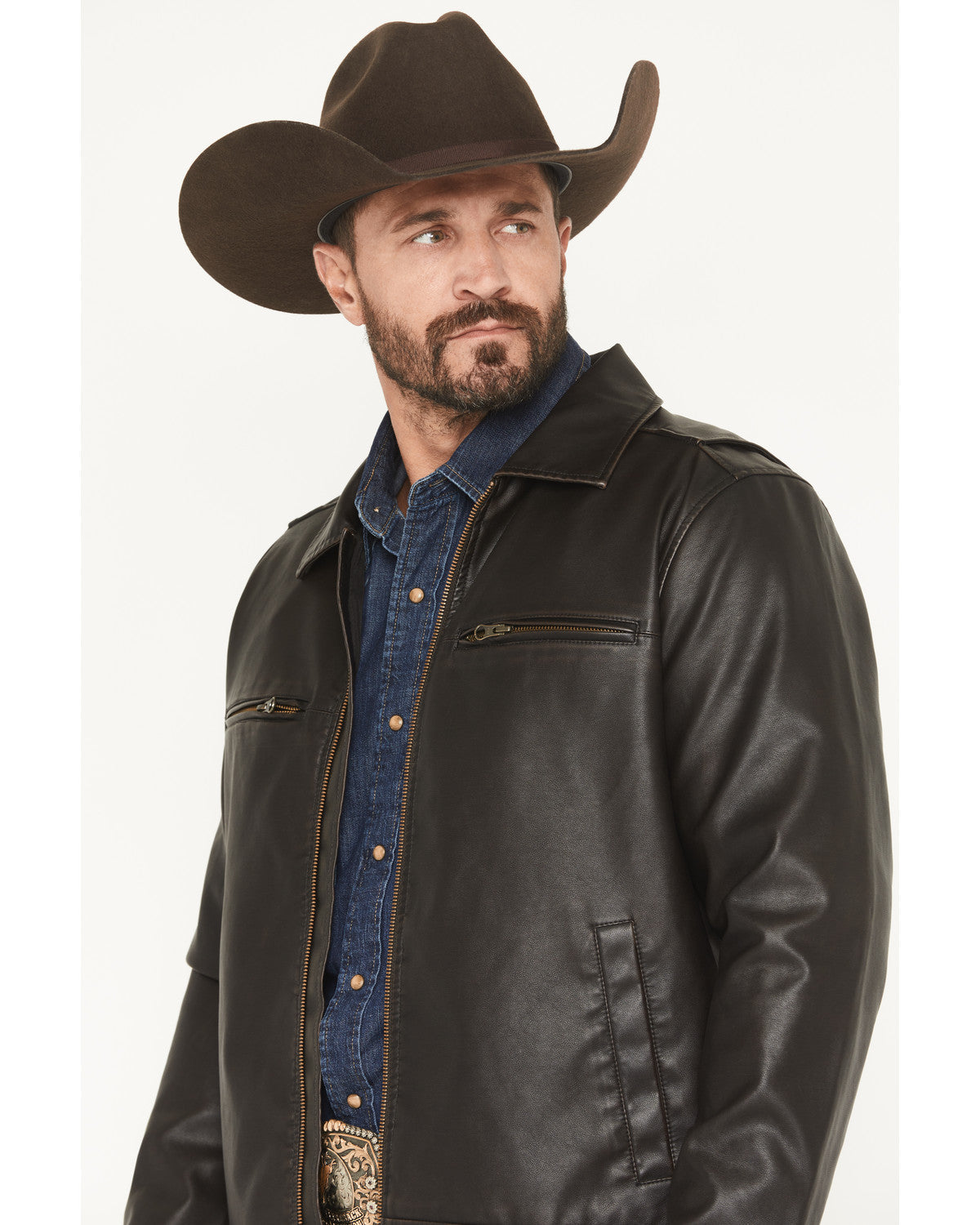 Men's Faux Leather Moto Jacket - Big | Cody James Clothing
