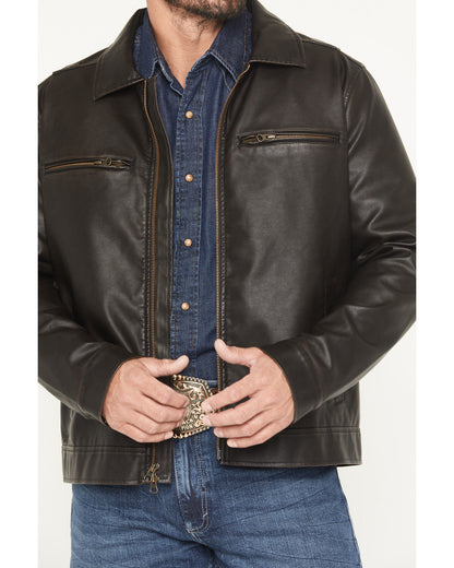 Men's Faux Leather Moto Jacket - Big | Cody James Clothing