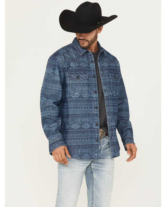 Men's Tonal Southwestern Print Fleece Lined Shirt Jacket | Cody James Clothing|Sale