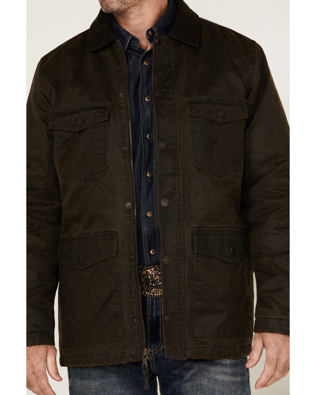 Men's Road Dust Washed Oil Skin Long Jacket - Big | Cody James Clothing|Sale