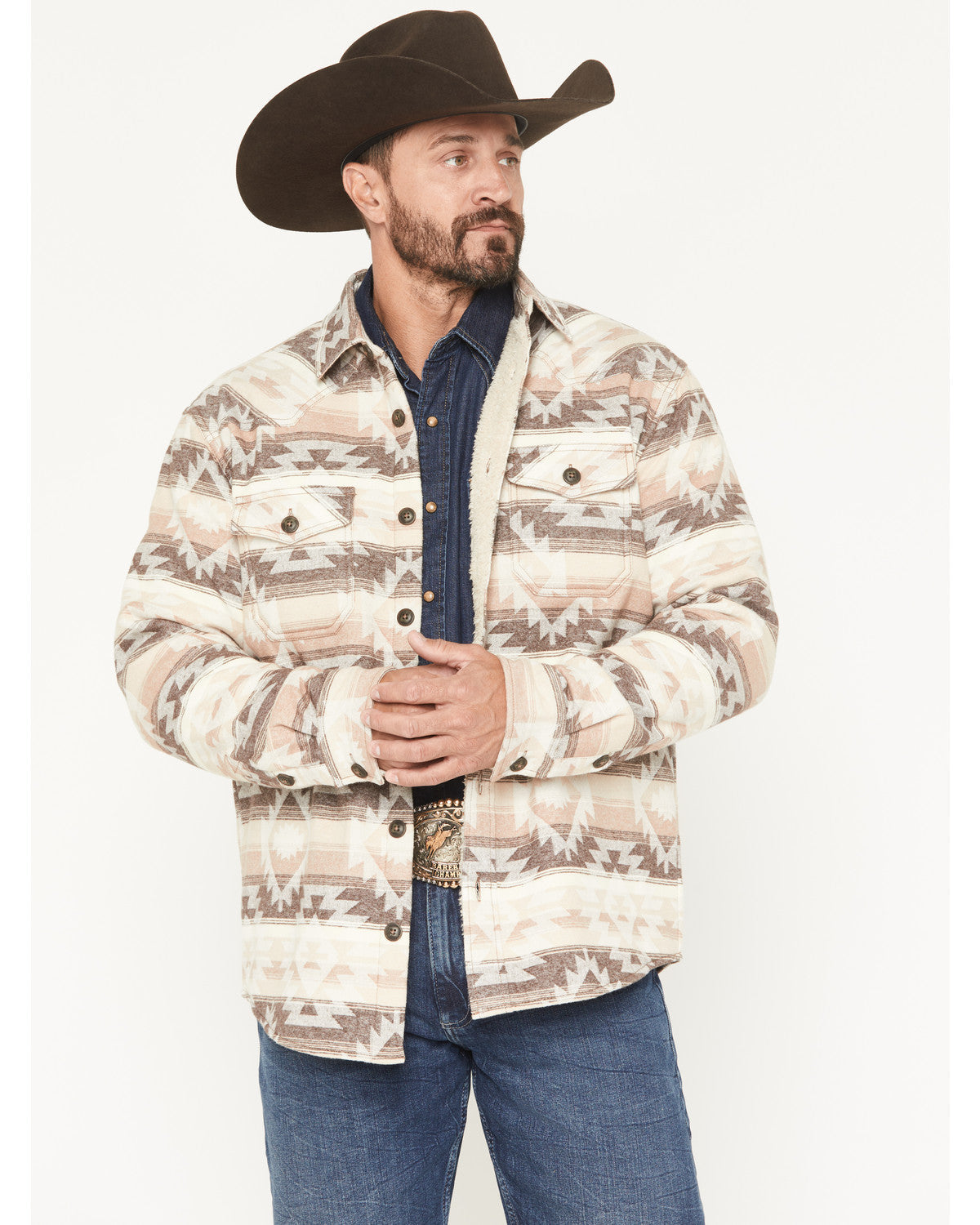 Men's Emmons Sherpa Lined Southwestern Striped Flannel Shir | Cody James Clothing|Sale