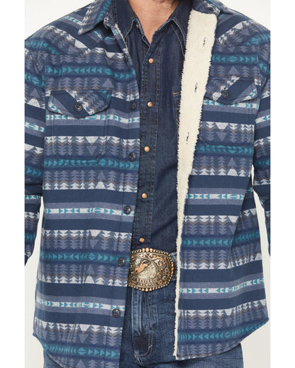 Men's Benton Sherpa Lined Southwestern Print Flannel Shirt | Cody James Clothing|Sale