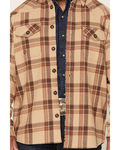 Men's Hombre Plaid Print Sherpa Lined Shirt Jacket | Cody James Clothing