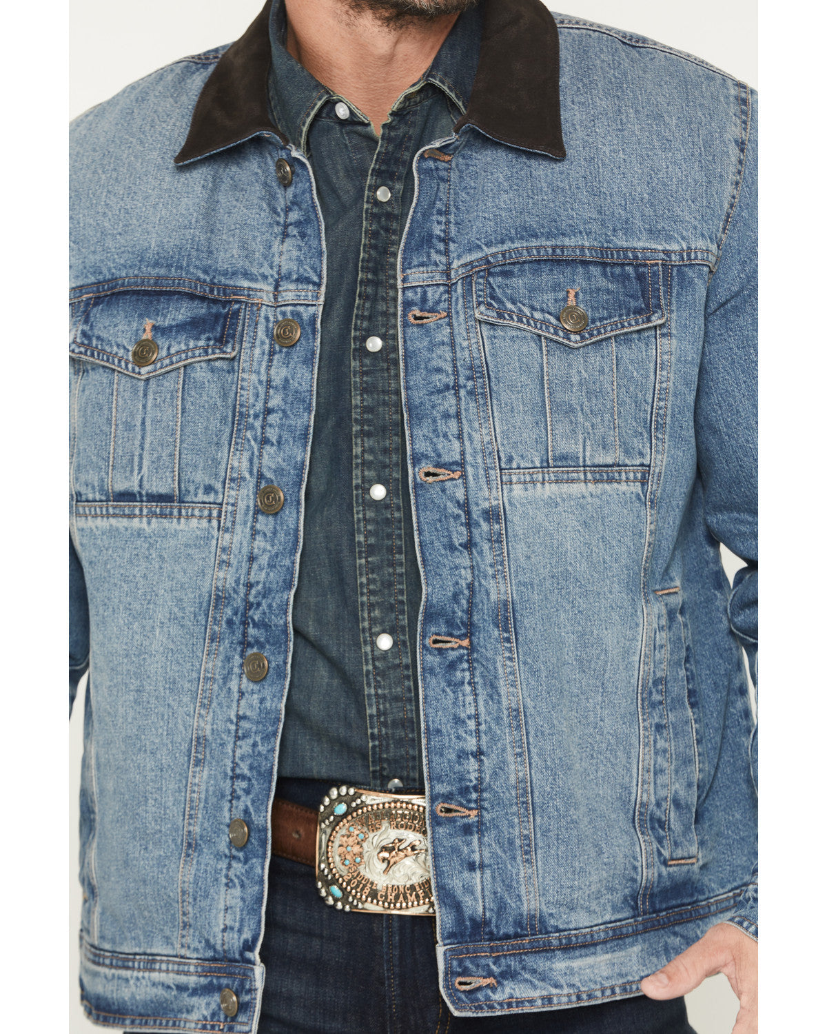 Men's Bandera Light Wash Sherpa Lined Denim Jacket | Cody James Clothing