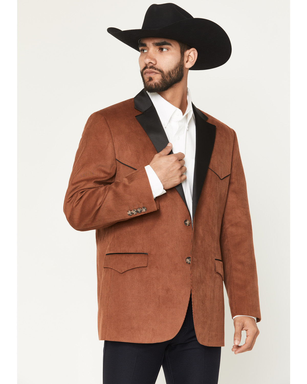 Black 1978® Men's Solid Corduroy Button-Down Sportcoat | Cody James Clothing