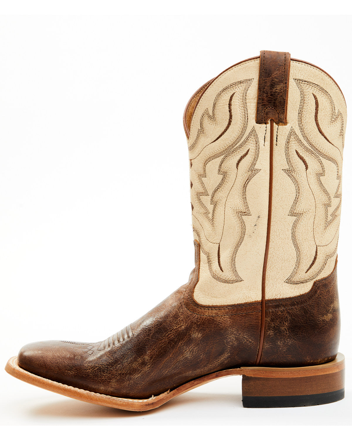 Men's Bone Western Boots - Broad Square Toe | Cody James Boots