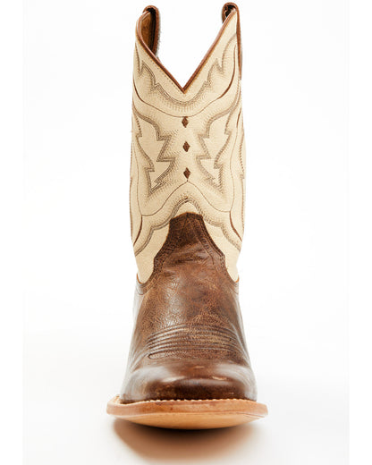 Men's Bone Western Boots - Broad Square Toe | Cody James Boots