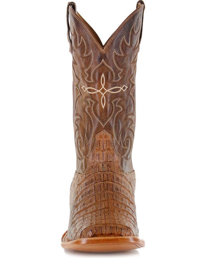 Men's Burnished Caiman Exotic Boots - Broad Square Toe | Cody James Boots