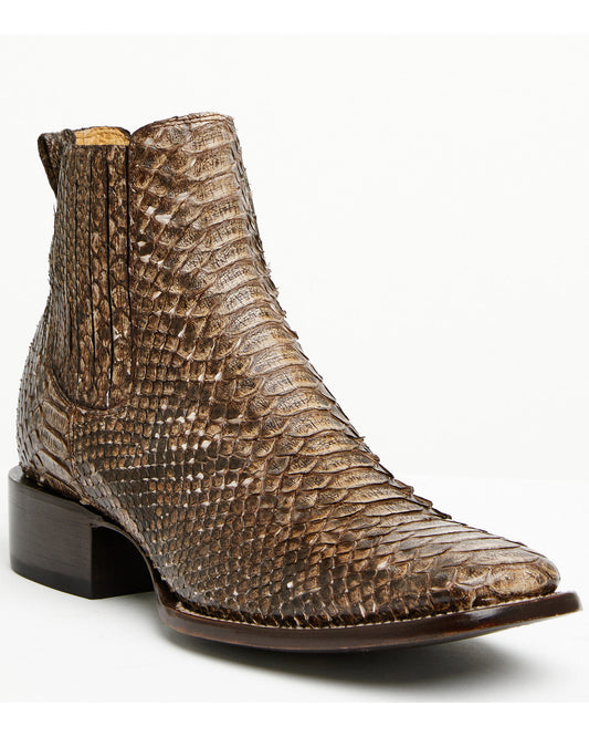 Men's Hash Exotic Python Western Ankle Boots - Broad Square | Cody James Boots