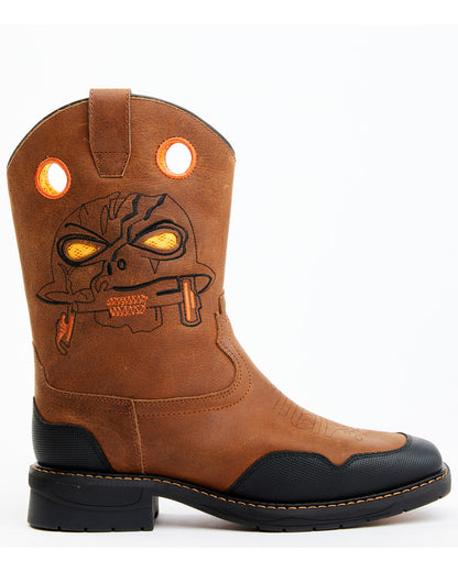 Boys' Skull Work Boots - Broad Square Toe | Cody James Boots|Sale
