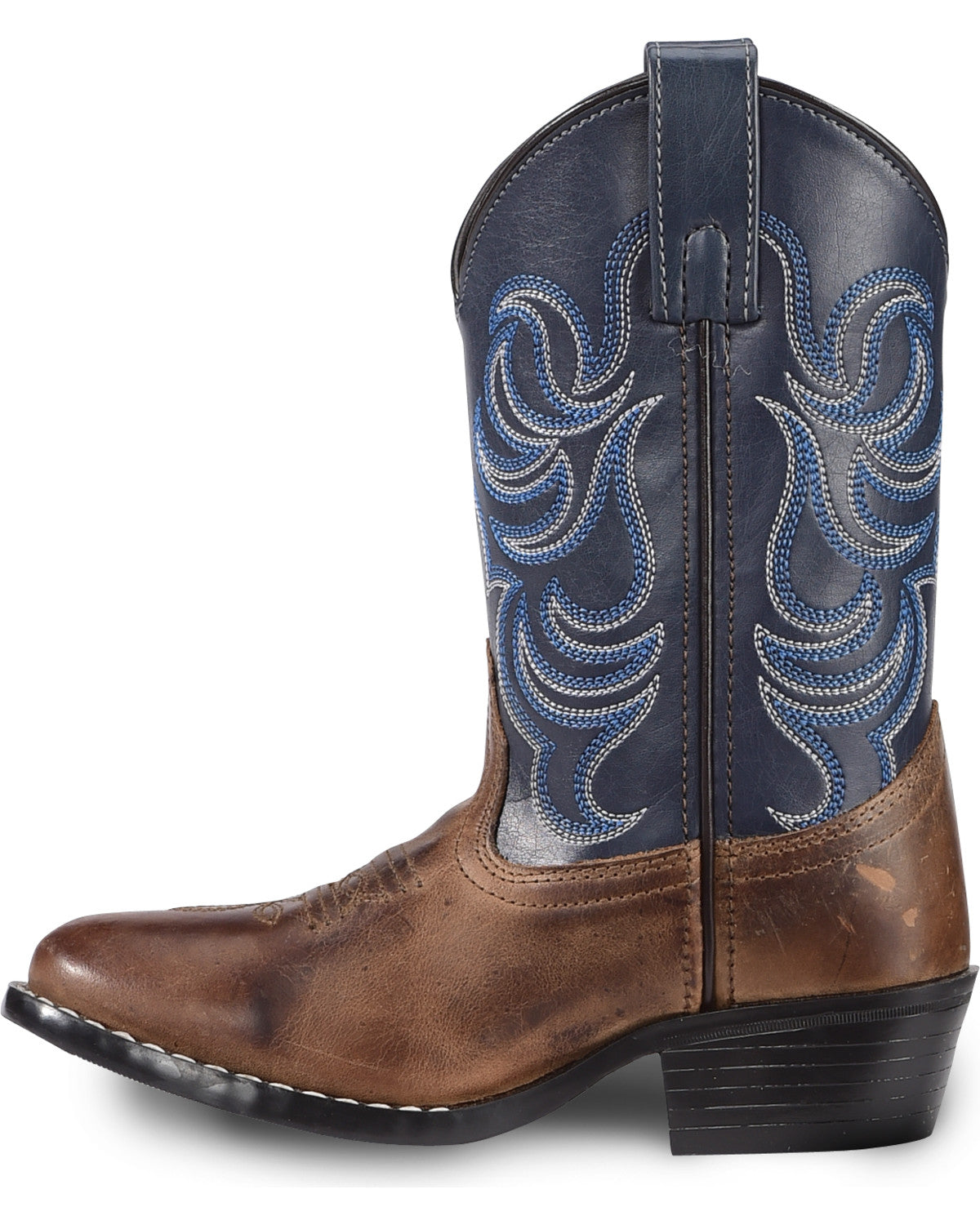 Boys' Holt Two-Tone Embroidered Western Boots - Round Toe | Cody James Boots