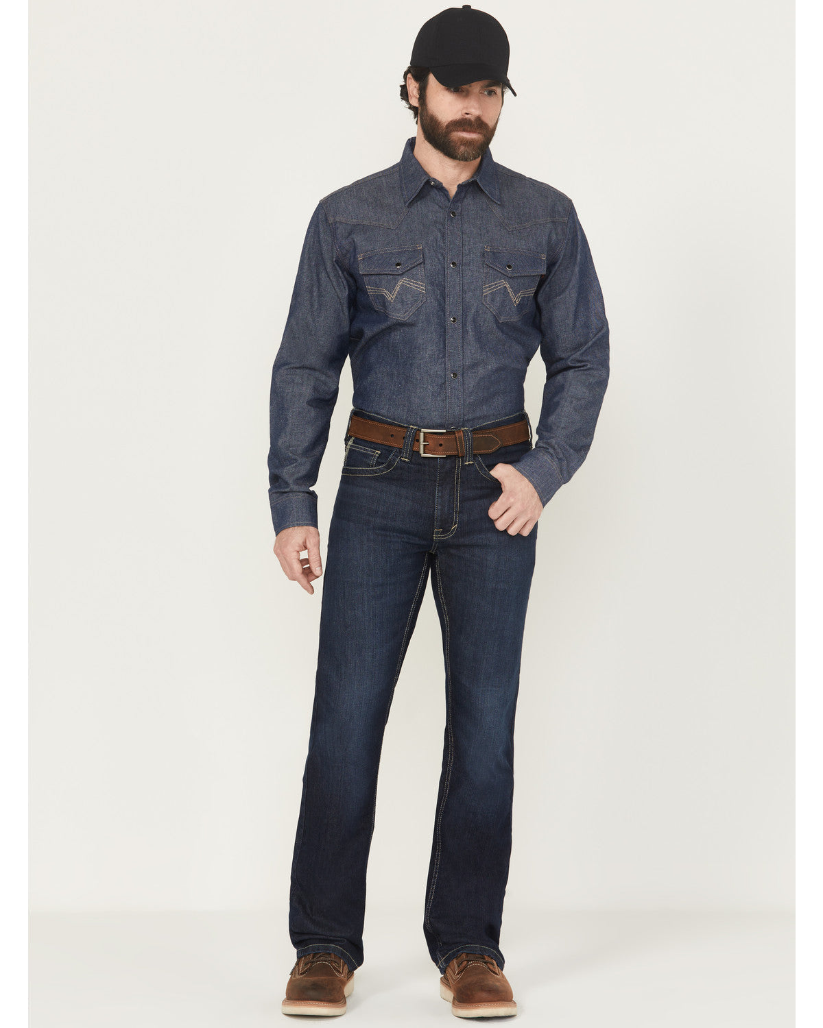 Men's FR Dark Wash Slim Bootcut Stretch Denim Work Jeans | Cody James Clothing