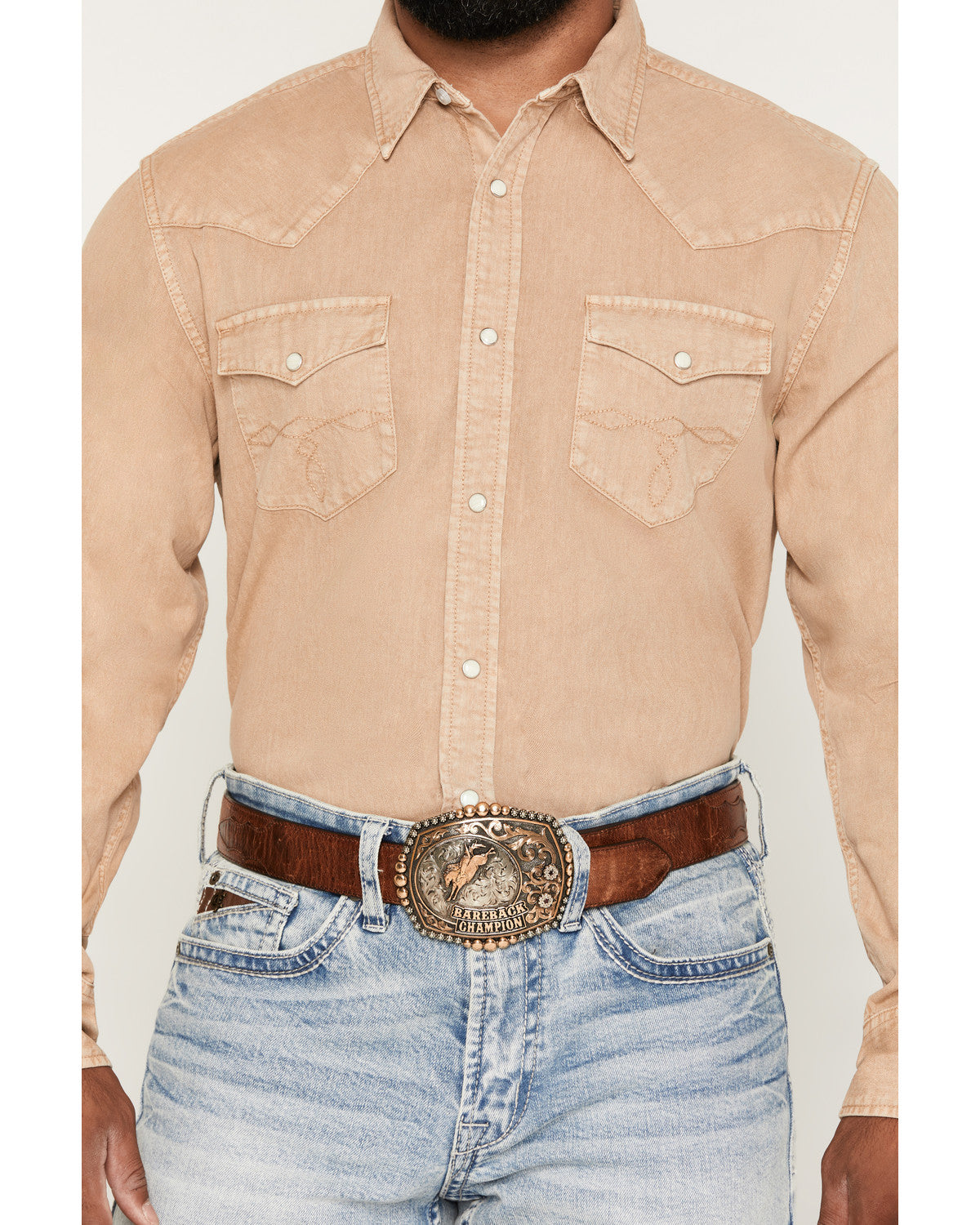 Men's Solid Long Sleeve Snap Denim Western Shirt - Tall | Cody James Clothing