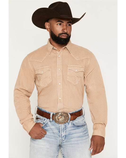 Men's Solid Long Sleeve Snap Denim Western Shirt - Big | Cody James Clothing