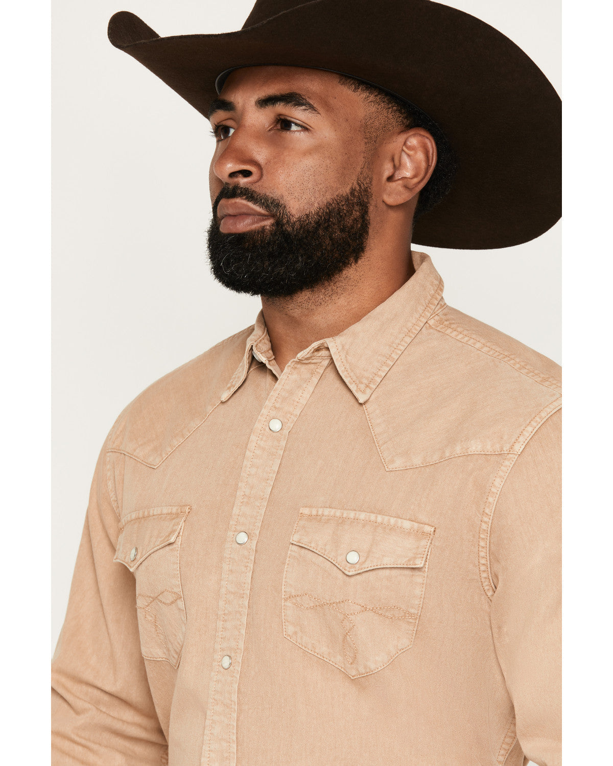 Men's Solid Long Sleeve Snap Denim Western Shirt - Big | Cody James Clothing