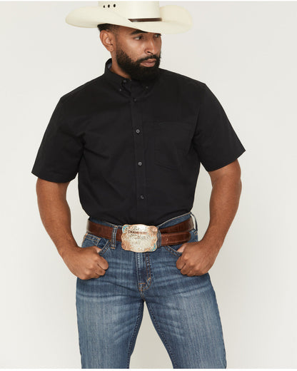 Men's Basic Solid Short Sleeve Button-Down Stretch Western | Cody James Clothing