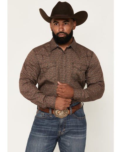 Men's Fireball Geo Print Long Sleeve Snap Western Shirt - T | Cody James Clothing