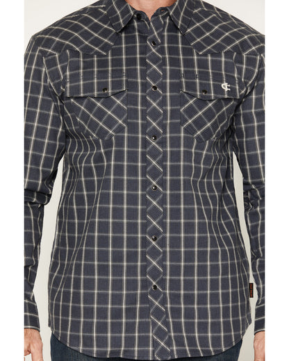 Men's FR Maricopa Plaid Print Long Sleeve Snap Work Shirt | Cody James Clothing