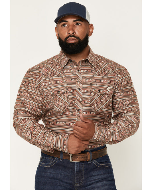 Men's FR Gila Striped Print Long Sleeve Snap Stretch Work S | Cody James Clothing